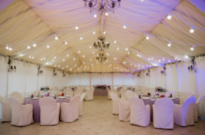white heated tent